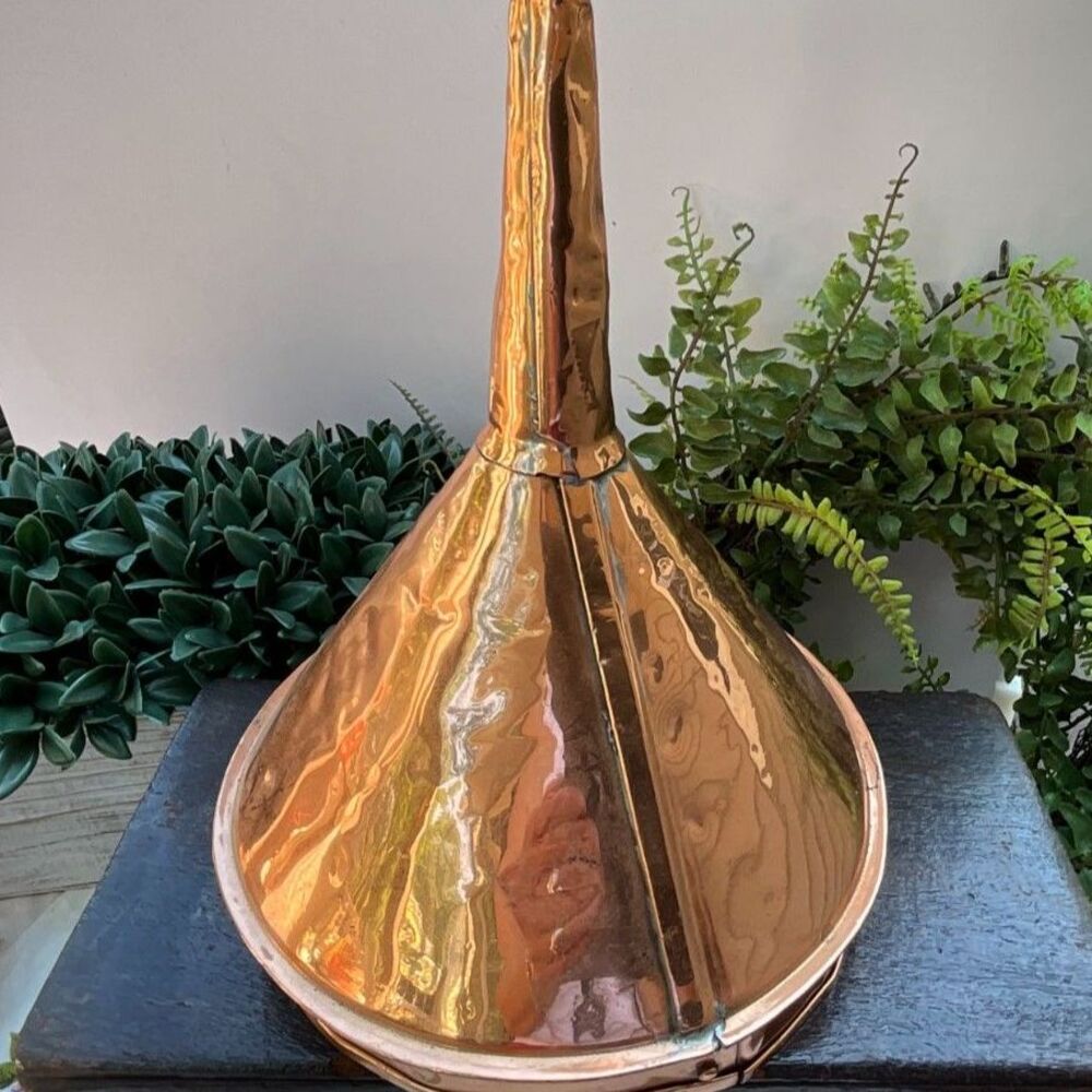 Copper funnel copper wine funnel antique large size handmade copper piece